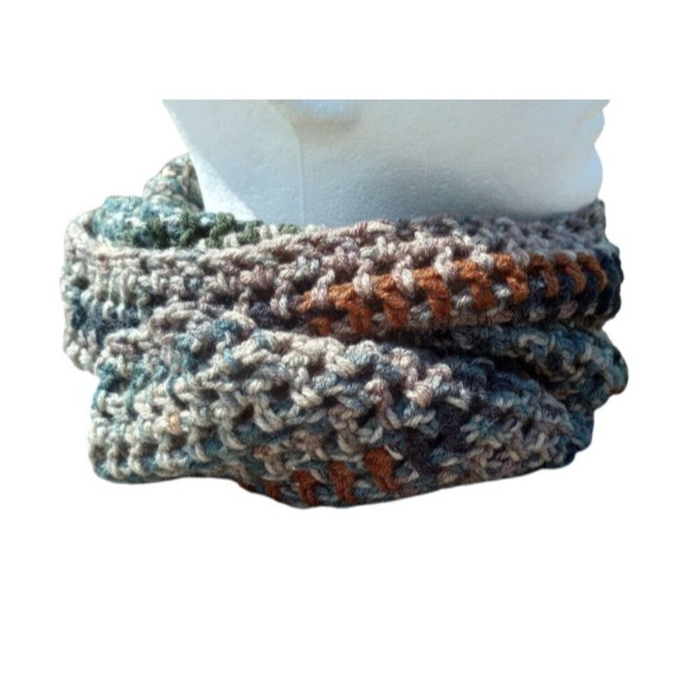 Men's Hipster Infinity Scarf Cowl Camouflage Green Black Brown Hunting Woodsy OS - Picture 1 of 9